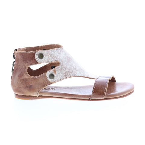 BedStu Soto F373012 Womens Brown Leather Zipper Strap Sandals Shoes