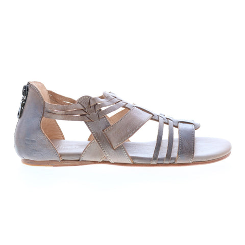 BedStu Cara F373034 Womens Gray Leather Zipper Strap Sandals Shoes