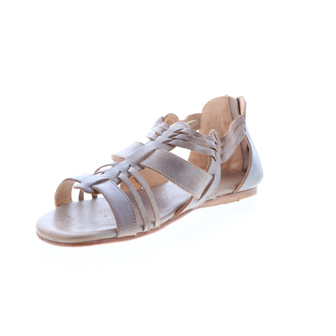 BedStu Cara F373034 Womens Gray Leather Zipper Strap Sandals Shoes