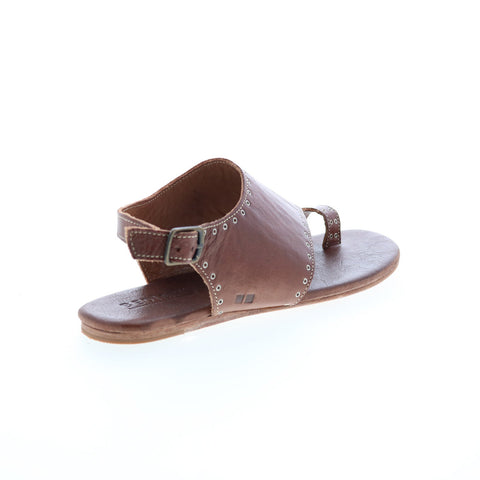 BedStu Misha F373040 Womens Brown Leather Hook & Loop Strap Sandals Shoes