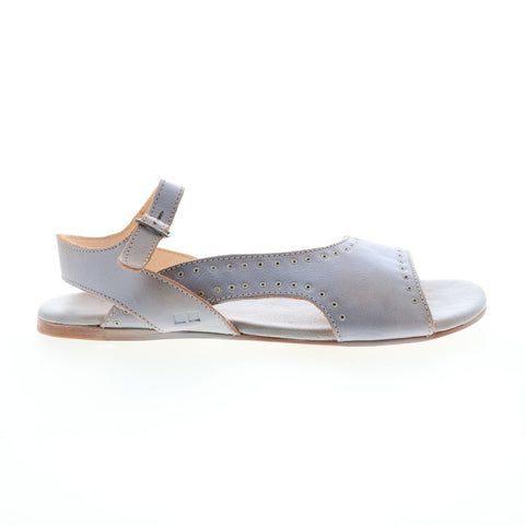 BedStu Auburn F373042 Womens Gray Leather Hook & Loop Strap Sandals Shoes