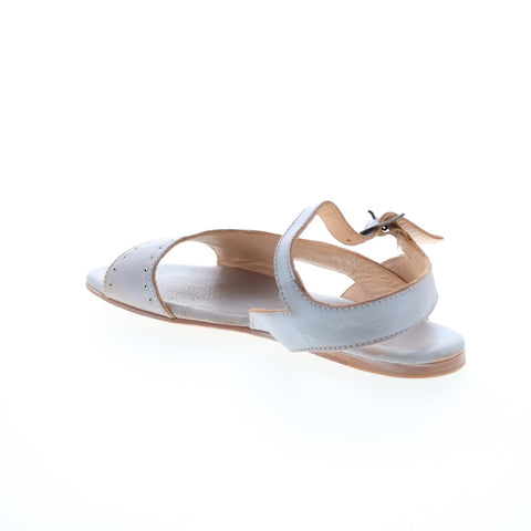 BedStu Auburn F373042 Womens Gray Leather Hook & Loop Strap Sandals Shoes