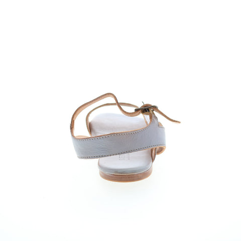BedStu Auburn F373042 Womens Gray Leather Hook & Loop Strap Sandals Shoes