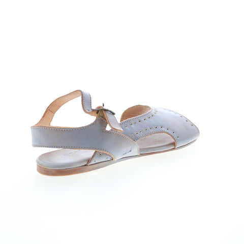 BedStu Auburn F373042 Womens Gray Leather Hook & Loop Strap Sandals Shoes