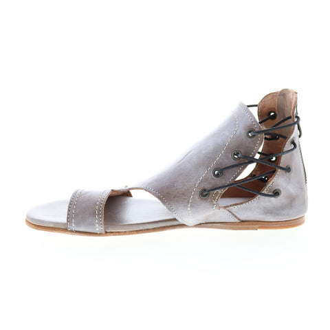 BedStu Sarabi F373047 Womens Gray Leather Zipper Strap Sandals Shoes