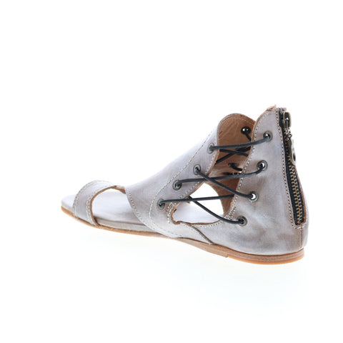 BedStu Sarabi F373047 Womens Gray Leather Zipper Strap Sandals Shoes