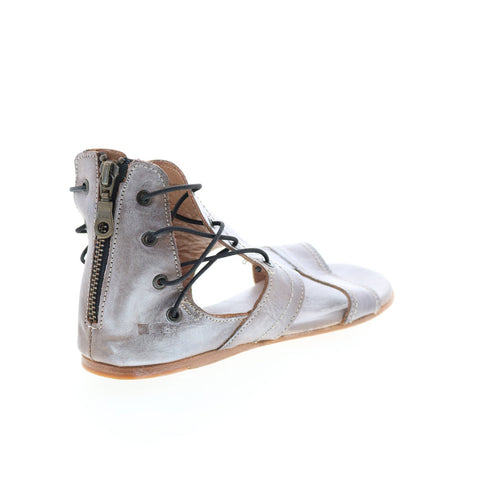 BedStu Sarabi F373047 Womens Gray Leather Zipper Strap Sandals Shoes