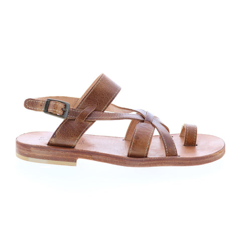 BedStu Manati F373143 Womens Brown Leather Hook & Loop Strap Heels Shoes