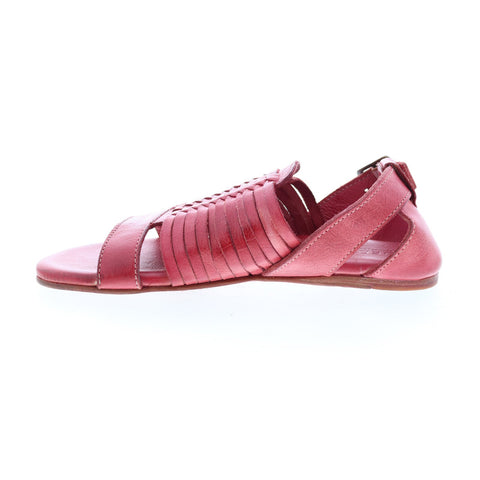 BedStu Ingritt F373153 Womens Pink Leather Hook & Loop Strap Sandals Shoes