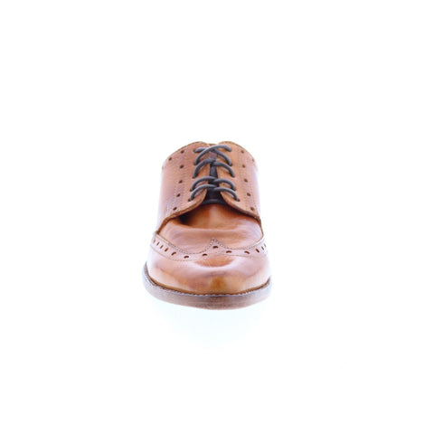 BedStu Mickie F373172 Womens Brown Leather Lace Up Mule Flats Shoes