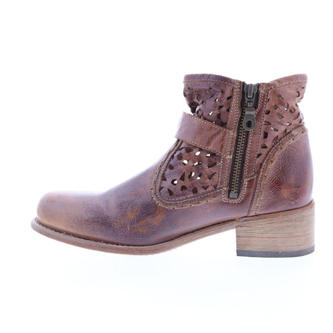 BedStu Heather F378101 Womens Brown Leather Ankle & Booties Boots