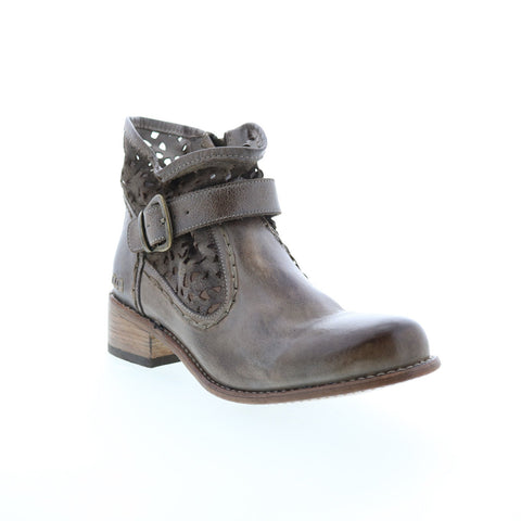 BedStu Heather F378101 Womens Gray Leather Hook & Loop Casual Dress Boots