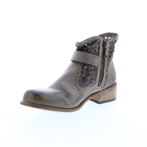 BedStu Heather F378101 Womens Gray Leather Hook & Loop Casual Dress Boots