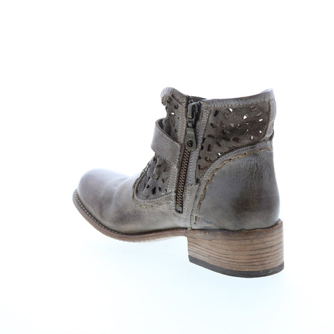 BedStu Heather F378101 Womens Gray Leather Hook & Loop Casual Dress Boots