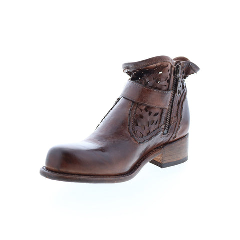 BedStu Heather F378101 Womens Brown Leather Ankle & Booties Boots