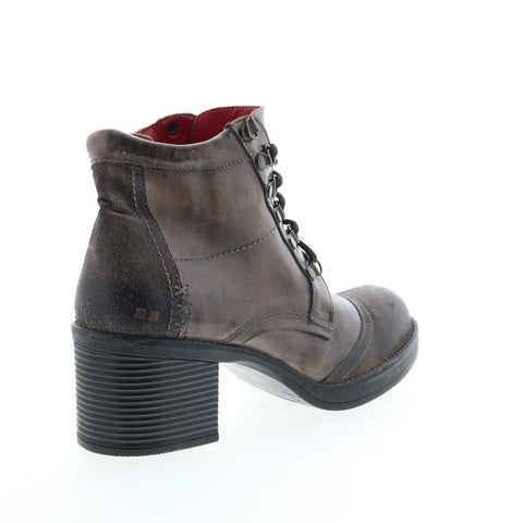 BedStu Florine F381000 Womens Gray Leather Lace Up Ankle & Booties Boots