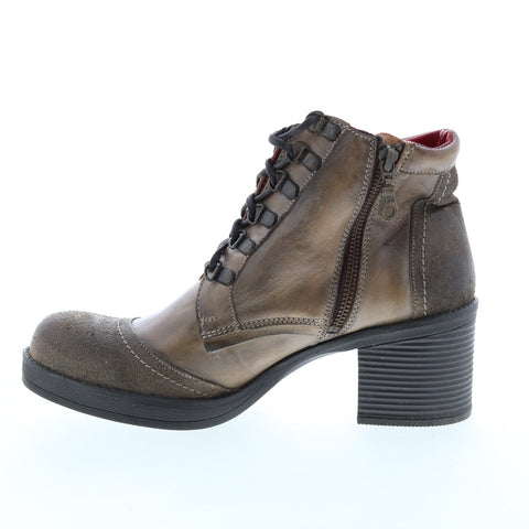 BedStu Florine F381000 Womens Gray Leather Lace Up Casual Dress Boots