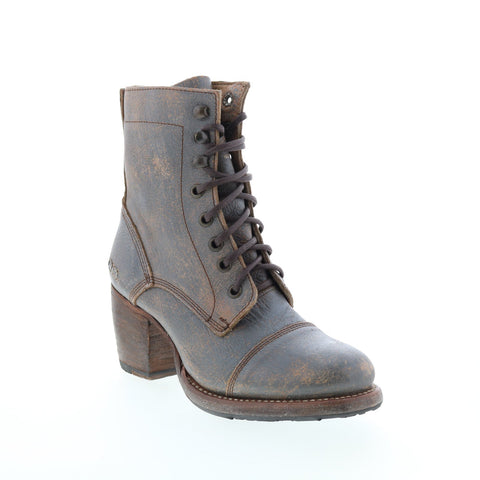 BedStu Judgement F385001 Womens Gray Leather Lace Up Casual Dress Boots