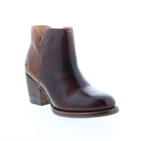 BedStu Yell F387002 Womens Brown Leather Zipper Ankle & Booties Boots