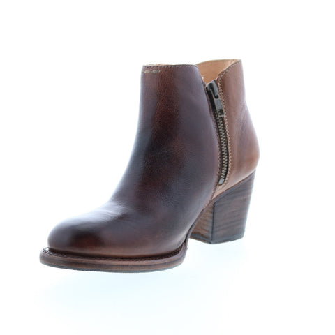 BedStu Yell F387002 Womens Brown Leather Zipper Ankle & Booties Boots