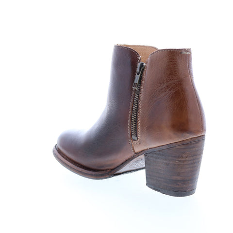 BedStu Yell F387002 Womens Brown Leather Zipper Ankle & Booties Boots