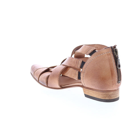 BedStu Brittany F392012 Womens Brown Leather Zipper Strap Sandals Shoes