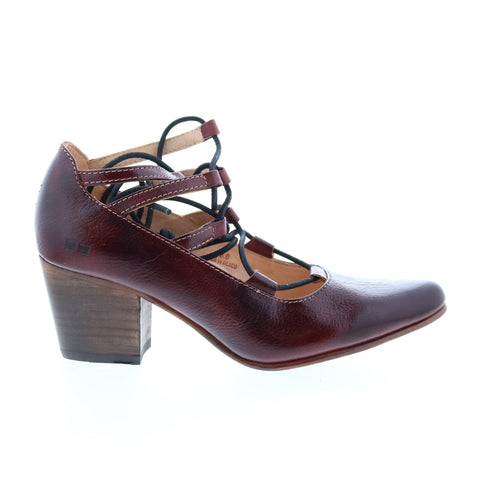 BedStu Turalyon F392103 Womens Burgundy Leather Lace Up Pumps Heels Shoes