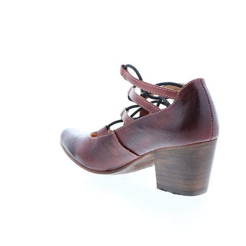 BedStu Turalyon F392103 Womens Burgundy Leather Lace Up Pumps Heels Shoes