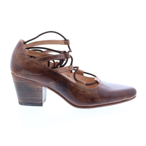 BedStu Turalyon F392103 Womens Brown Leather Lace Up Pumps Heels Shoes
