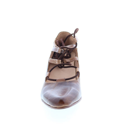 BedStu Turalyon F392103 Womens Brown Leather Lace Up Pumps Heels Shoes