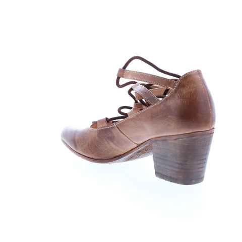 BedStu Turalyon F392103 Womens Brown Leather Lace Up Pumps Heels Shoes