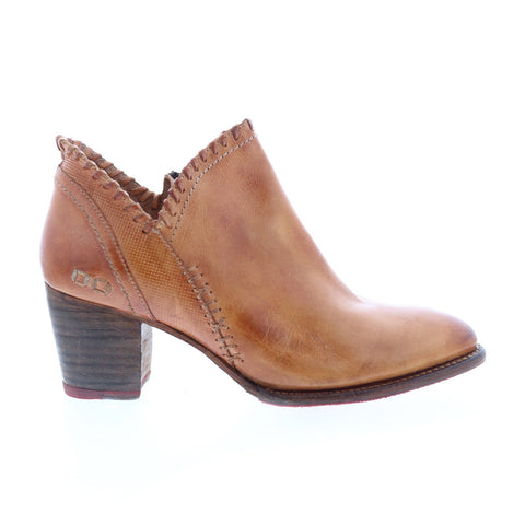 BedStu Carla F393009 Womens Brown Leather Zipper Ankle & Booties Boots
