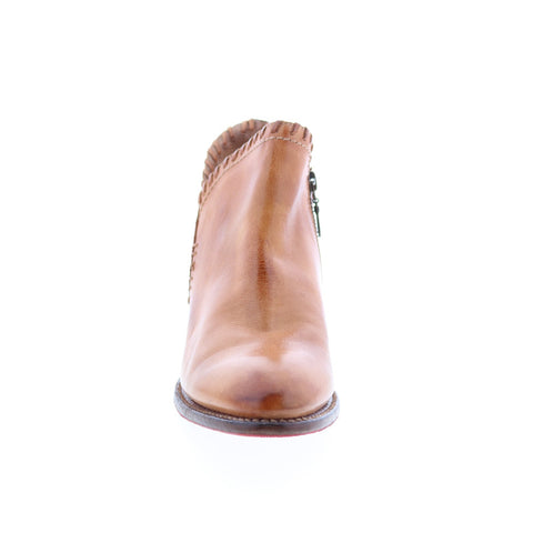 BedStu Carla F393009 Womens Brown Leather Zipper Ankle & Booties Boots