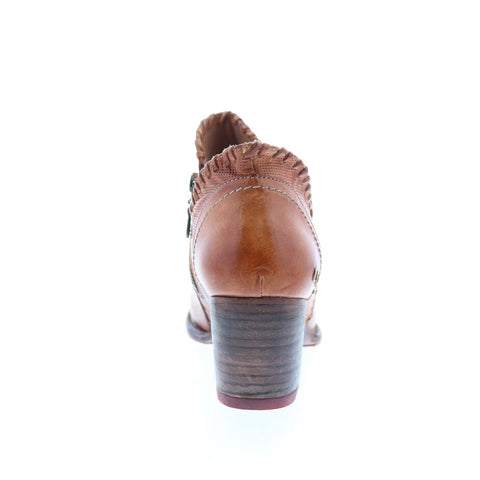 BedStu Carla F393009 Womens Brown Leather Zipper Ankle & Booties Boots