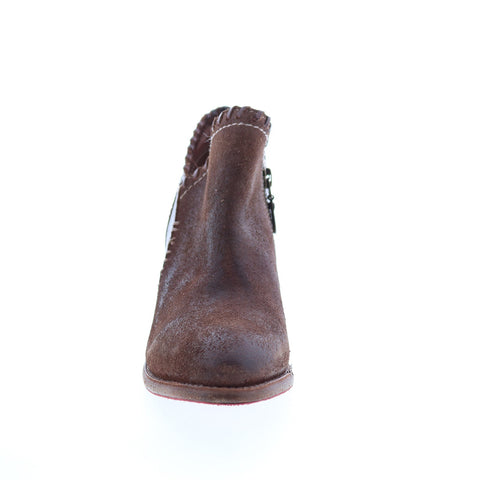 BedStu Carla F393009 Womens Brown Leather Zipper Ankle & Booties Boots