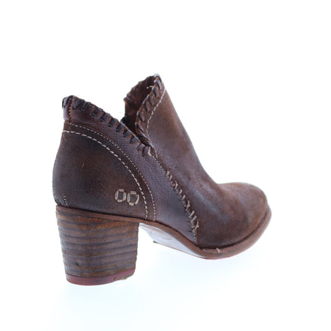 BedStu Carla F393009 Womens Brown Leather Zipper Ankle & Booties Boots