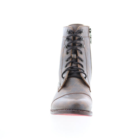 BedStu Cybelle F393014 Womens Gray Leather Lace Up Casual Dress Boots