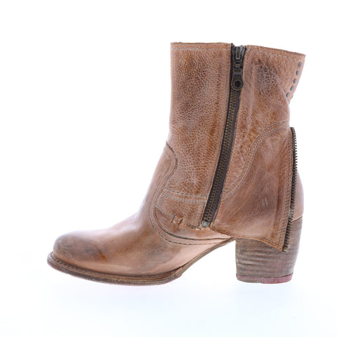 BedStu Iris F393015 Womens Brown Leather Zipper Casual Dress Boots