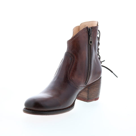 BedStu Xena F393017 Womens Brown Leather Lace Up Casual Dress Boots