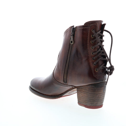 BedStu Xena F393017 Womens Brown Leather Lace Up Casual Dress Boots