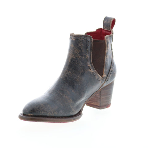 BedStu Brie F393023 Womens Black Leather Slip On Chelsea Boots