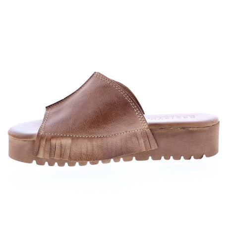 BedStu Fairlee F395004 Womens Brown Leather Slip On Slides Sandals Shoes