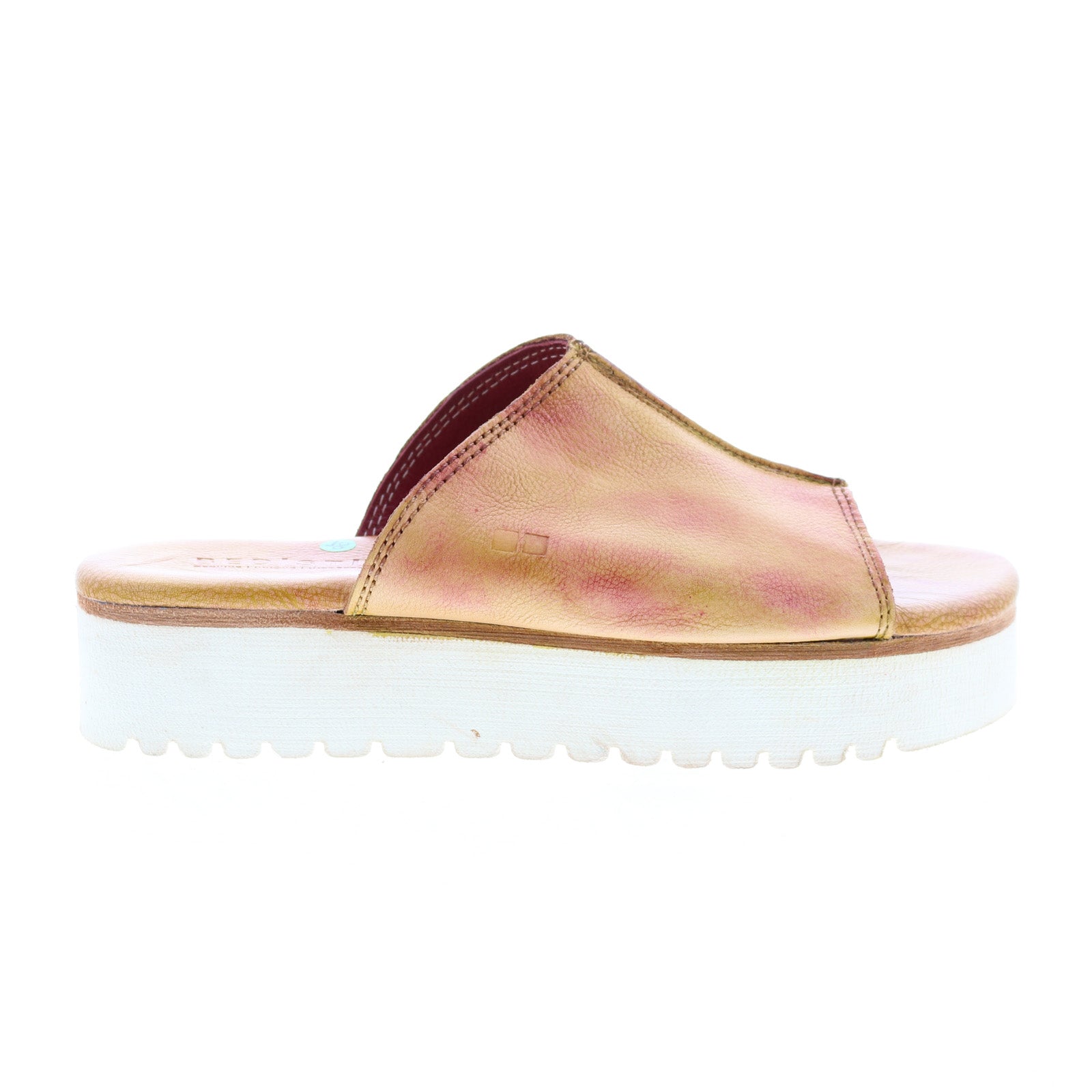 Bed Stu Fairlee II F395005 Womens Yellow Leather Platform Sandals