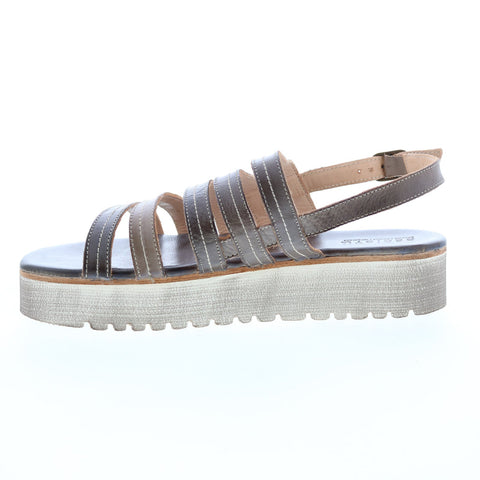 BedStu Ensley F395014 Womens Gray Leather Platform Sandals Shoes