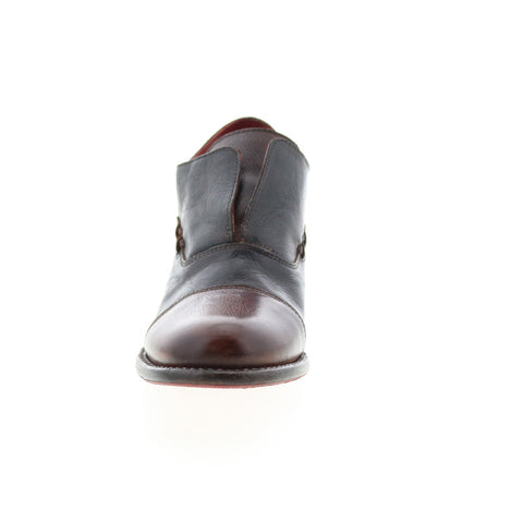 BedStu Carmen F395504 Womens Black Leather Slip On Ankle & Booties Boots