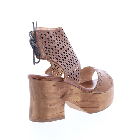 BedStu Mali F396006 Womens Brown Leather Platform Heels Shoes