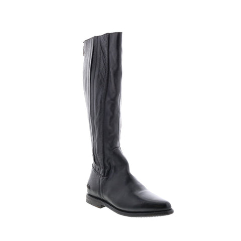 BedStu Fireflye F397004 Womens Black Leather Zipper Knee High Boots