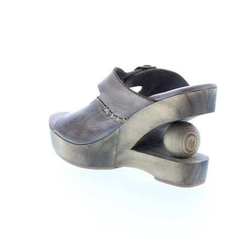 BedStu Desiree F399007 Womens Gray Leather Hook & Loop Wedges Sandals Shoes