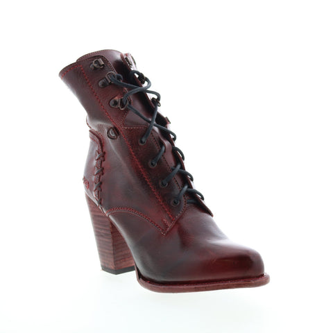 BedStu Barrymore F399030 Womens Burgundy Leather Lace Up Casual Dress Boots