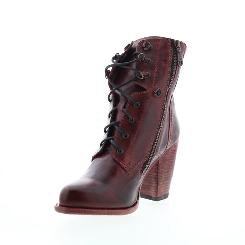 BedStu Barrymore F399030 Womens Burgundy Leather Lace Up Casual Dress Boots